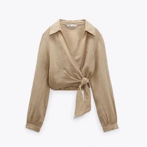 Zara linen wrap shirt